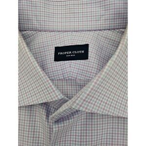 Proper Cloth Bernie Veldman Non-iron lavender & blue‎ Gingham Custom 17.5